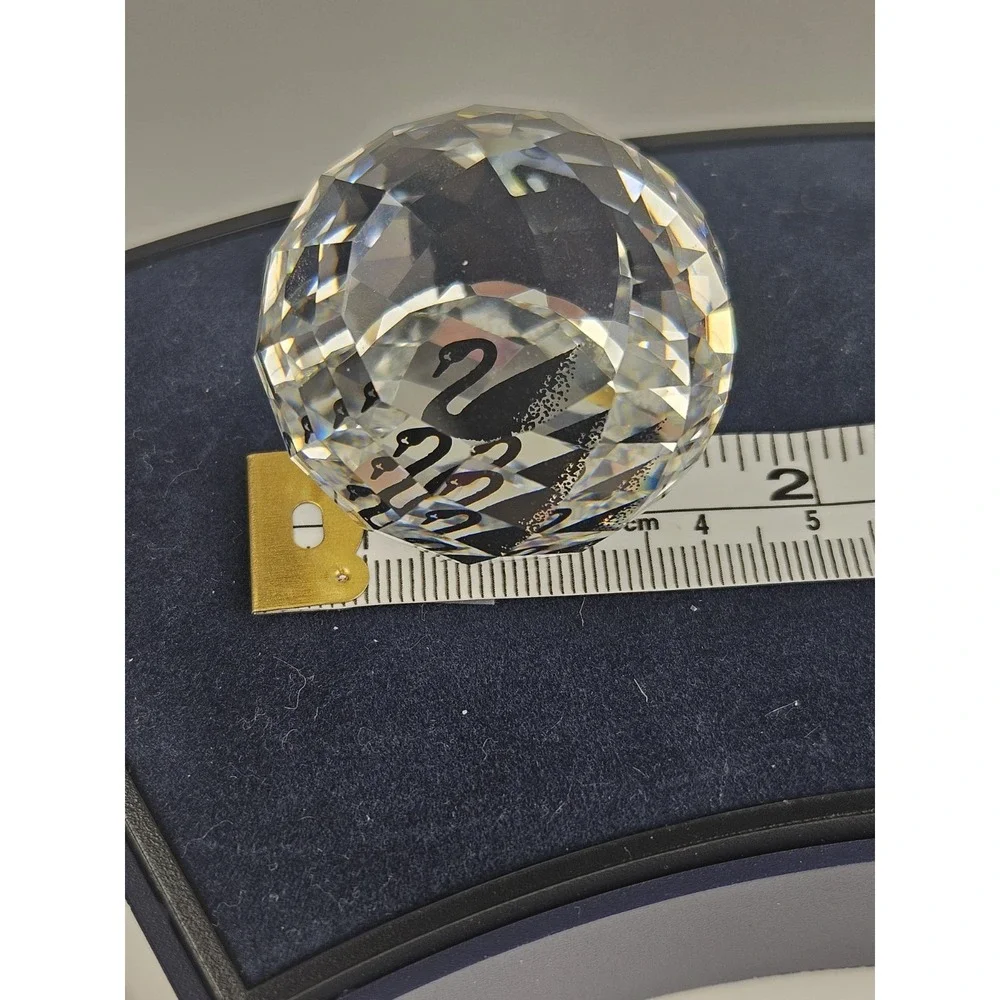 Swarovski Collectors Society (SCS) Swan Paperweight Black Swan‎ Logo Prism Orb